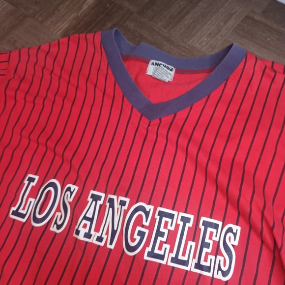 Vtg Anchor Blue Striped Los Angeles Jersey Mens XL Y2K Hong‎ Kong Old School St - Picture 1 of 9